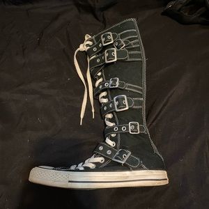 Black knee high Converse